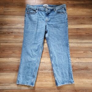 Abercrombie & Fitch Women's The Straight Mid-Rise Jeans Size 34 Short 18 S Blue